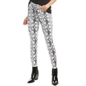 Frame Womens Ali High-Rise Cigarette Python-Print Jeans Gris Multi 24-25-27 $225